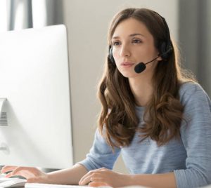 customer service person on phone scheduling delivery